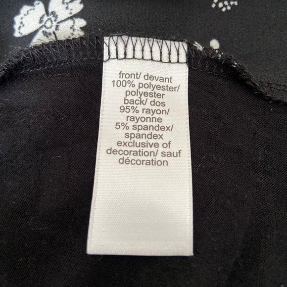 Maurices Women's Black Floral Short Sleeve Top Size Large - Picture 7 of 8